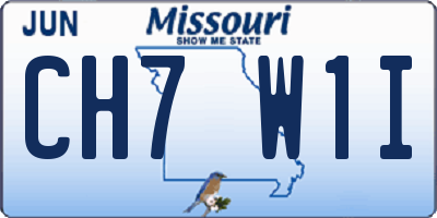 MO license plate CH7W1I