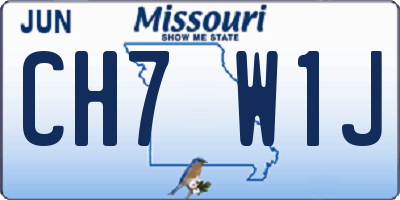 MO license plate CH7W1J