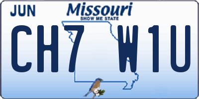 MO license plate CH7W1U
