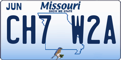 MO license plate CH7W2A