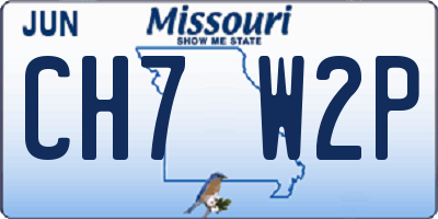MO license plate CH7W2P