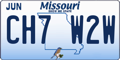 MO license plate CH7W2W