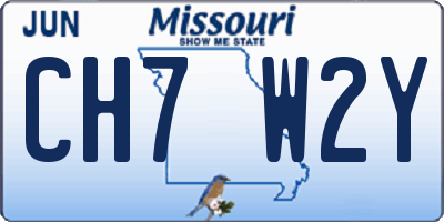 MO license plate CH7W2Y
