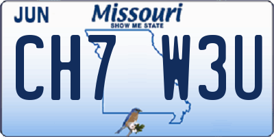 MO license plate CH7W3U