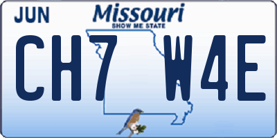 MO license plate CH7W4E