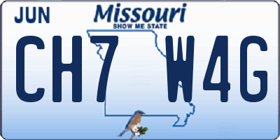 MO license plate CH7W4G