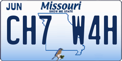 MO license plate CH7W4H