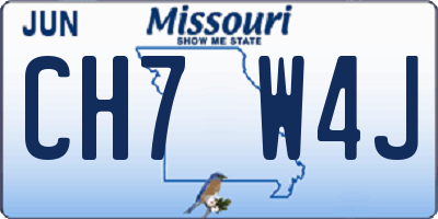 MO license plate CH7W4J