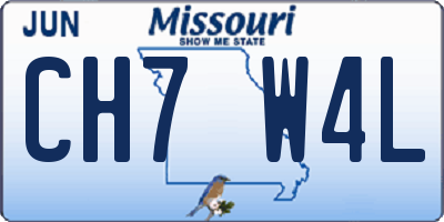 MO license plate CH7W4L