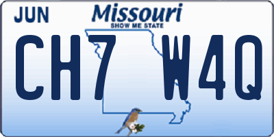 MO license plate CH7W4Q