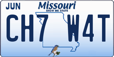 MO license plate CH7W4T