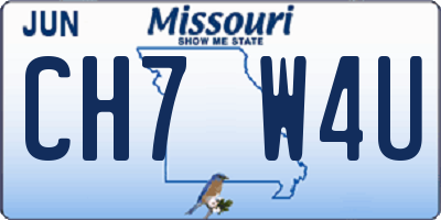 MO license plate CH7W4U