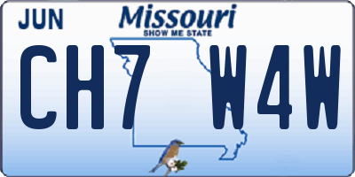 MO license plate CH7W4W