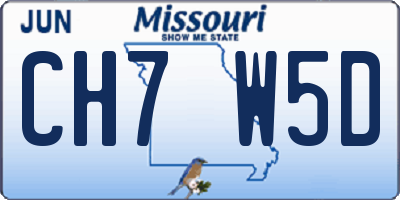 MO license plate CH7W5D