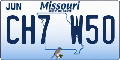 MO license plate CH7W5O