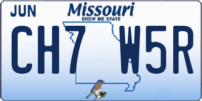 MO license plate CH7W5R