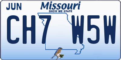 MO license plate CH7W5W