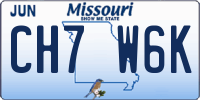 MO license plate CH7W6K
