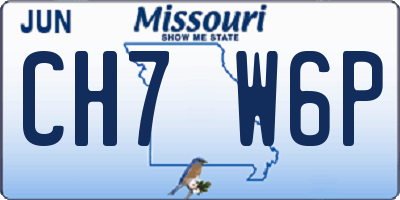 MO license plate CH7W6P