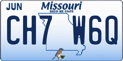 MO license plate CH7W6Q