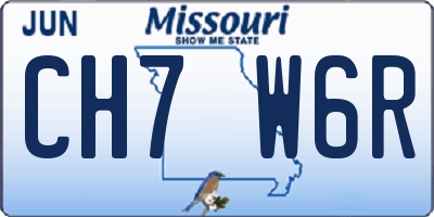 MO license plate CH7W6R
