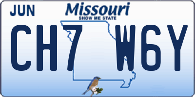 MO license plate CH7W6Y