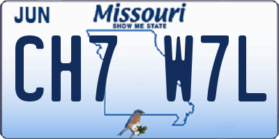 MO license plate CH7W7L