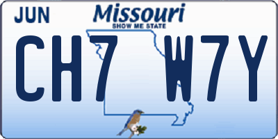 MO license plate CH7W7Y