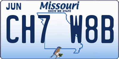 MO license plate CH7W8B
