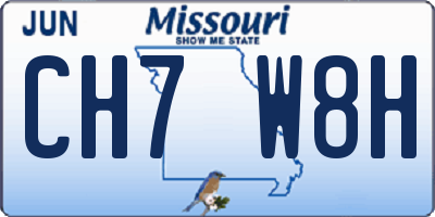 MO license plate CH7W8H