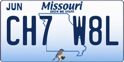 MO license plate CH7W8L