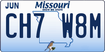 MO license plate CH7W8M