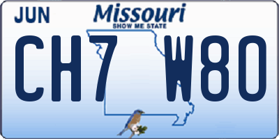 MO license plate CH7W8O