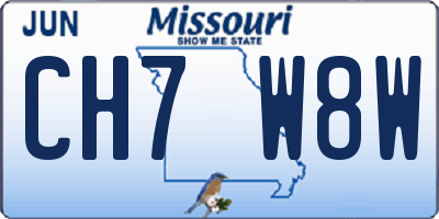 MO license plate CH7W8W