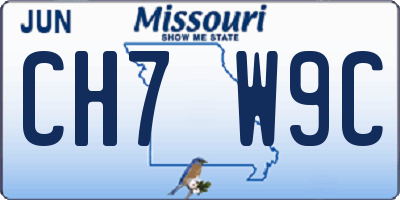 MO license plate CH7W9C