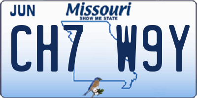 MO license plate CH7W9Y