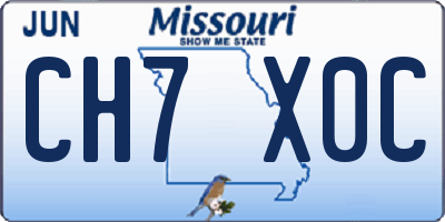 MO license plate CH7X0C