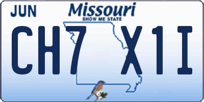 MO license plate CH7X1I