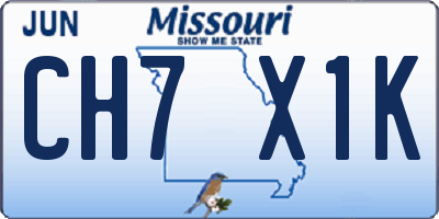 MO license plate CH7X1K