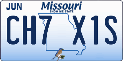 MO license plate CH7X1S