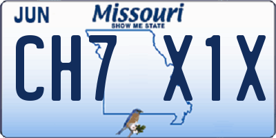 MO license plate CH7X1X