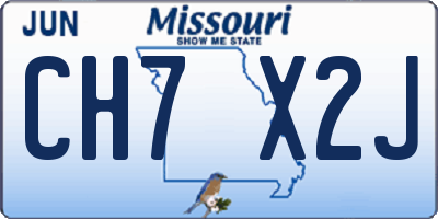 MO license plate CH7X2J