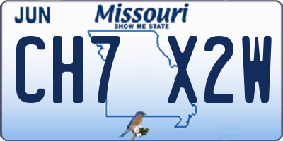 MO license plate CH7X2W