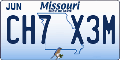 MO license plate CH7X3M