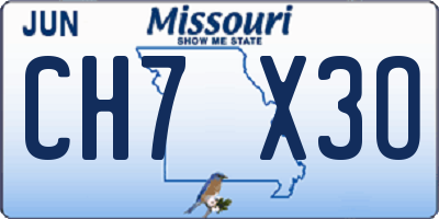 MO license plate CH7X3O