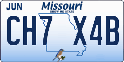 MO license plate CH7X4B