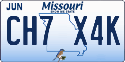MO license plate CH7X4K