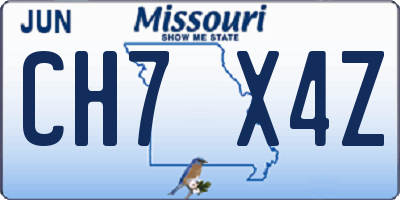 MO license plate CH7X4Z