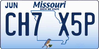 MO license plate CH7X5P