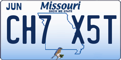MO license plate CH7X5T